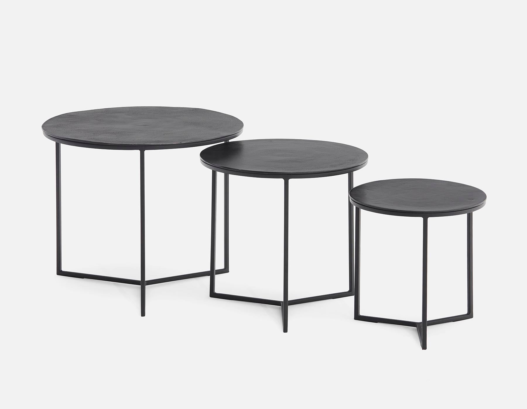 ALMATY ensemble de 3 tables gigognes em aluminium et en fer undefined