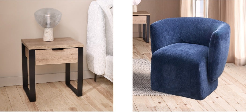 RYA table d'appoint et Roanne fauteuil