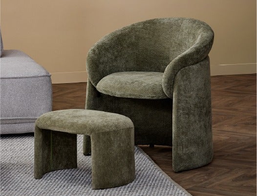 HANCHA chaise d'appoint avec pouf