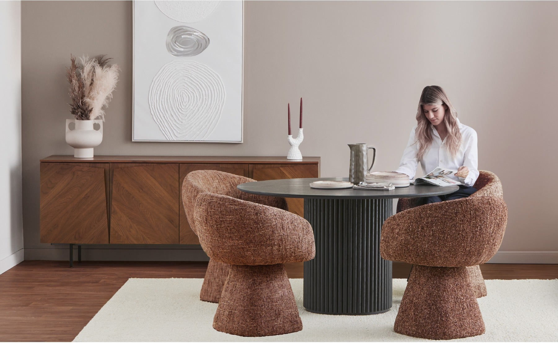 RHODES table à dîner 135 cm
