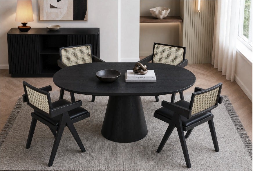 SORENO table à rallonge ronde 120 cm à 160 cm