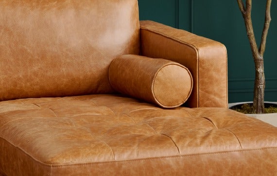 KINSEY canapé d'angle 100% cuir
