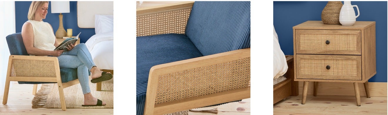 JETT nightstand and BECKETT armchair