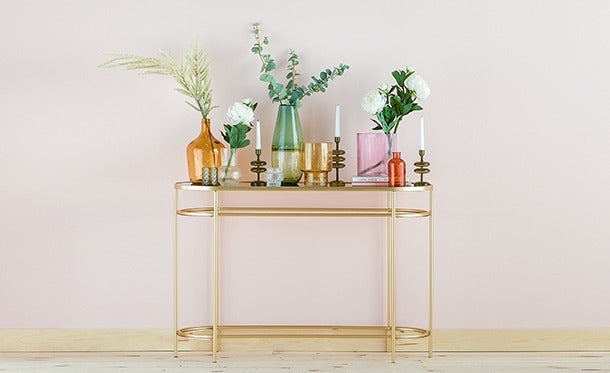 PETE console avec plateau en miroir 120 cm