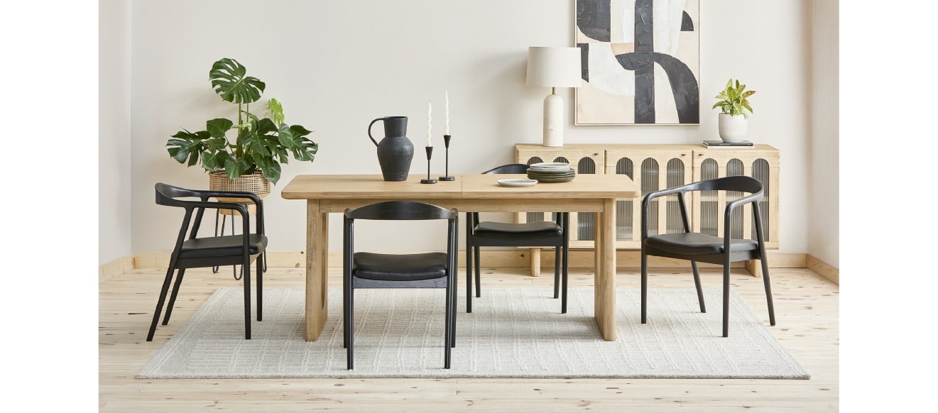 PRIYA table à rallonges en bois d'acacia 180 à 220 cm