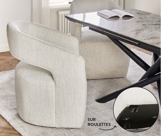 TIVOLI chaise de salle à manger à roulettes