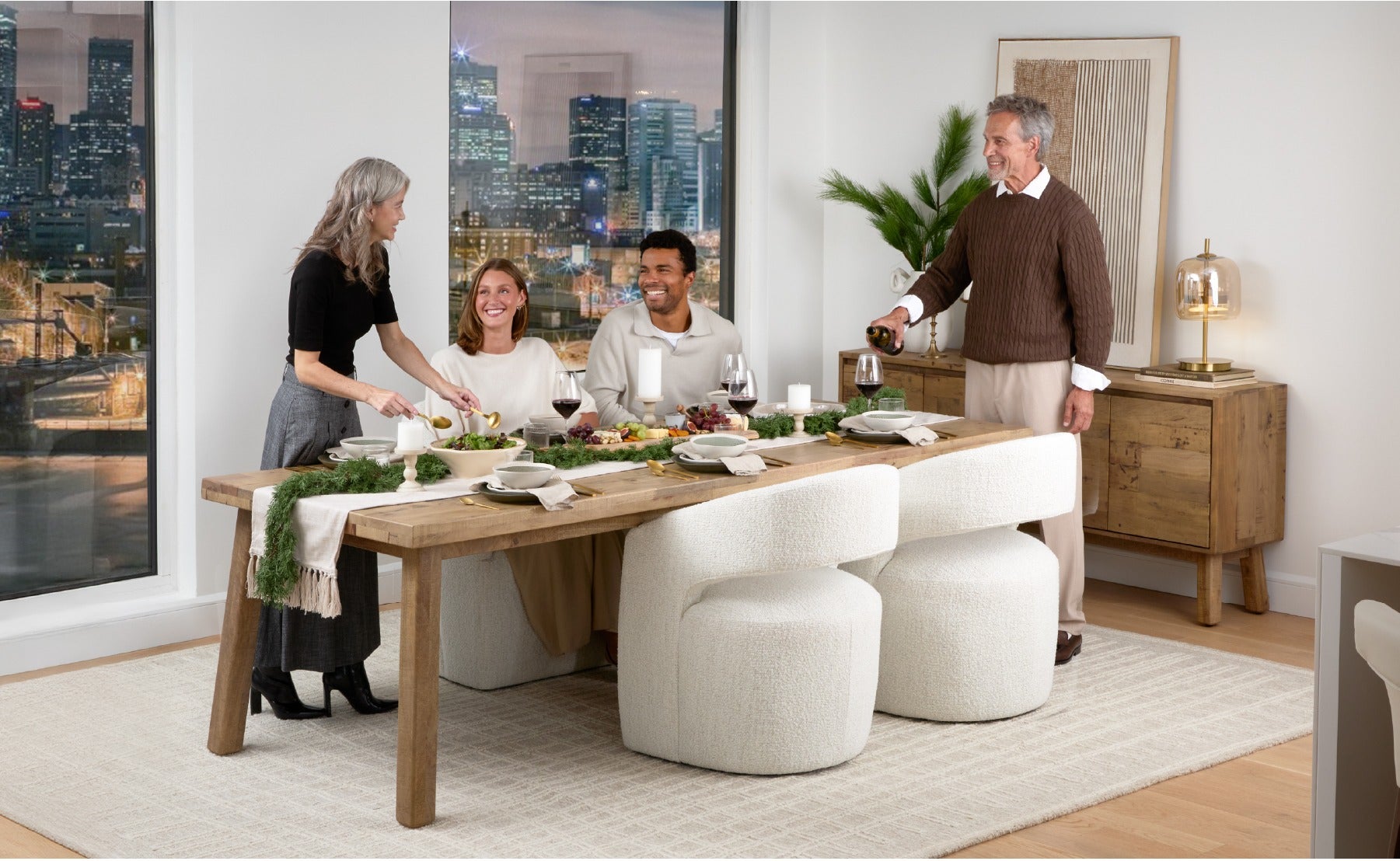 THESSALIA solid mango wood dining table 240 cm