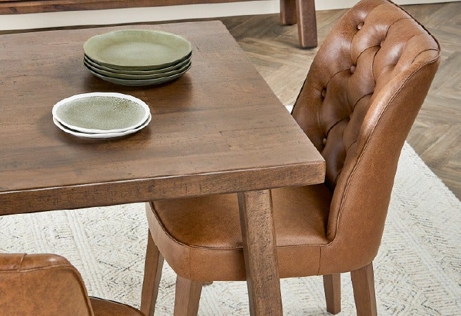 THESSALIA table à dîner en bois de manguier massif 150 cm